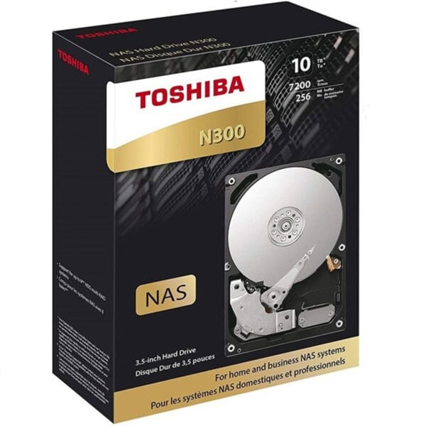 Toshiba N300 10TB 7200RPM SATA 3.0 3.5 inç NAS hard disk, yüksek kapasiteli ve hızlı veri aktarımı sağlayan profesyonel depolama çözümüdür.
