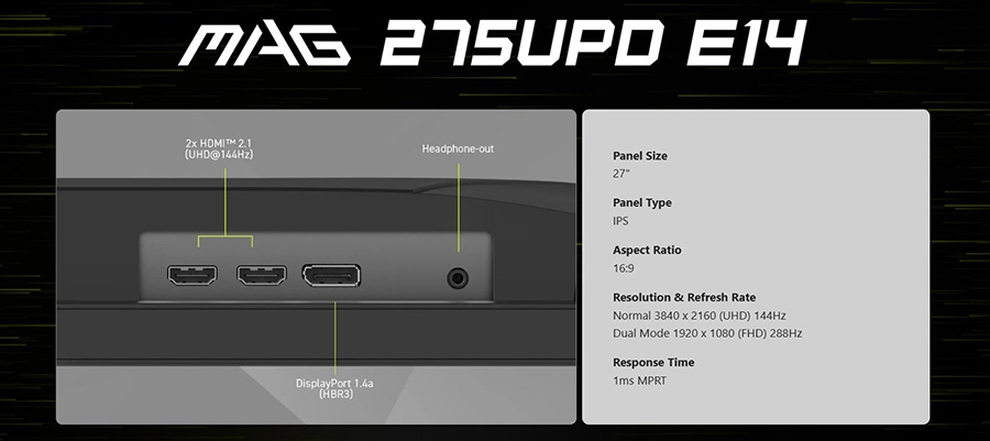 MSI MAG 275UPD E14 Gaming Monitör H14