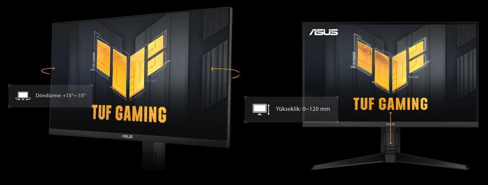 ASUS TUF Gaming VG259QL5A 24.5 inç 200Hz 0.3ms Full HD Adaptive Sync Fast IPS Pivot Gaming Monitör h15