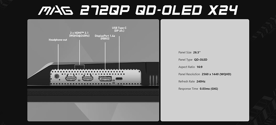 MSI MAG 272QP QD-OLED X24 Gaming Monitör H17