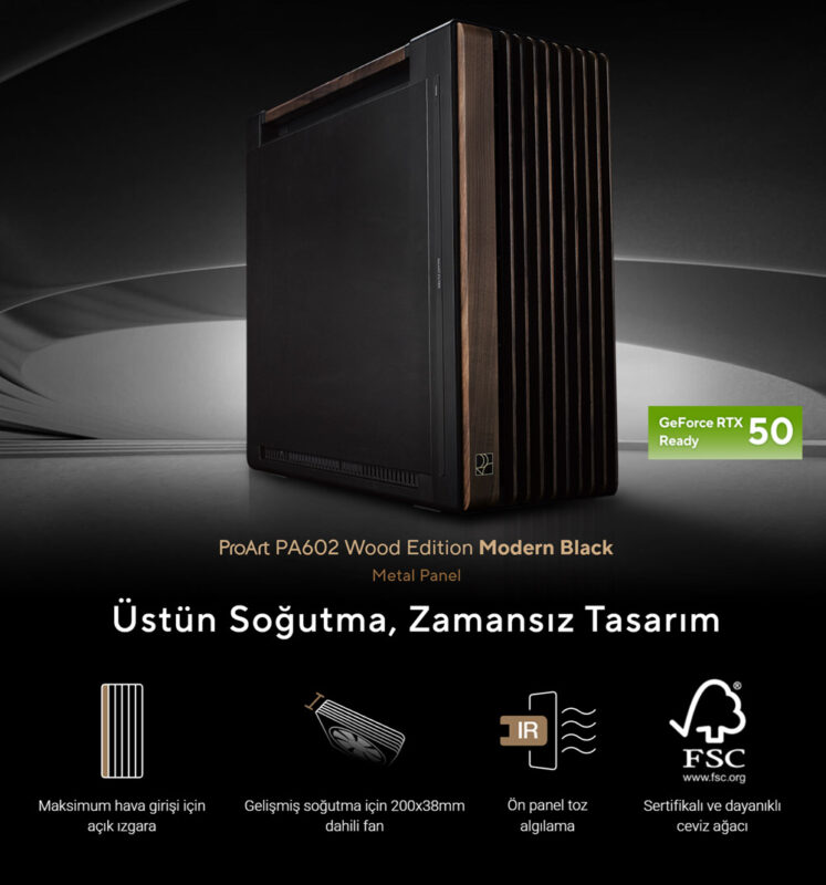 ProArt PA602 Wood Edition Modern Black - Metal Panel