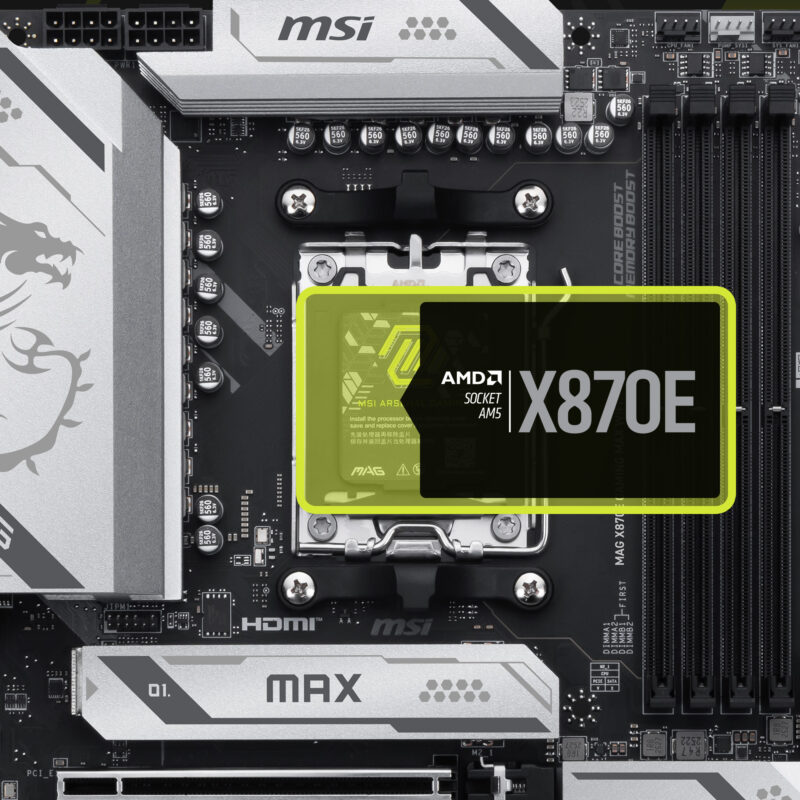 AMD X870E Soket AM5 Anakart, DDR5 RAM ve M.2 SSD Desteği.