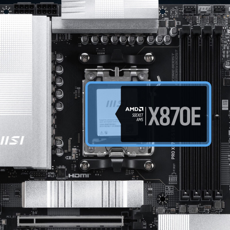 AMD Soket AM5 X870E Anakart, DDR5, HDMI, USB4, ATX, OC destekli.