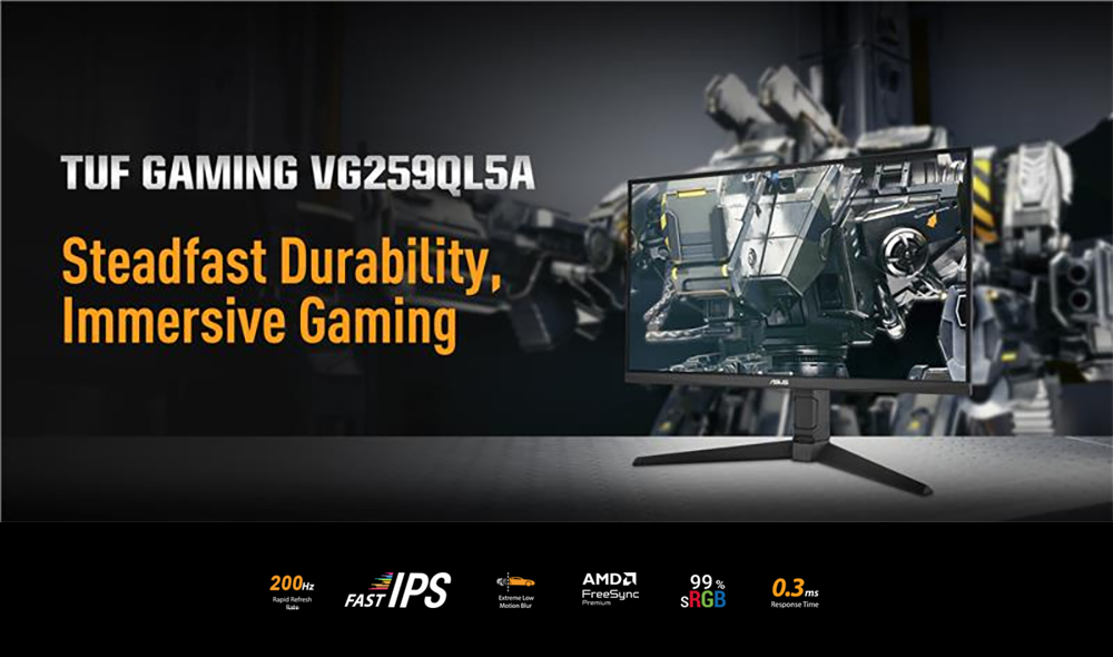 ASUS TUF Gaming VG259QL5A 24.5 inç 200Hz 0.3ms Full HD Adaptive Sync Fast IPS Pivot Gaming Monitör h3