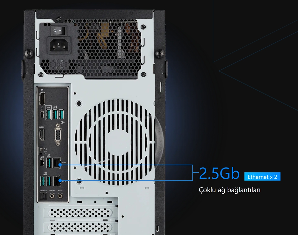 ASUS ExpertCenter Pro ET500I W8U9RTX6000D Intel Core Ultra 9-285K NVIDIA RTX 6000 48GB GDDR6 128GB DDR5 4TB M.2 SSD FreeDos Masaüstü İş İstasyonu h5