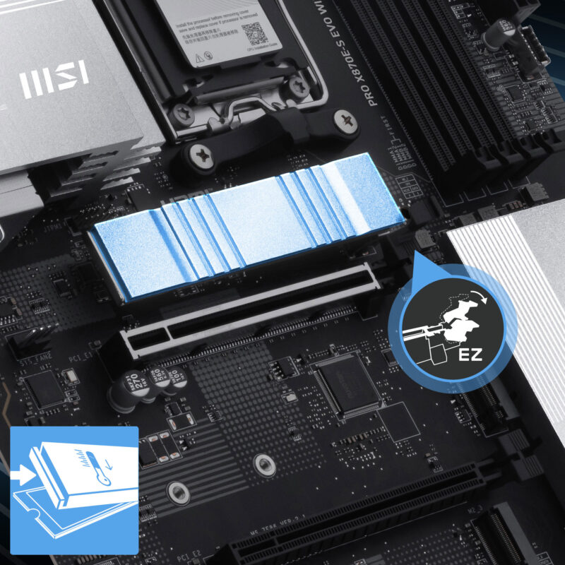 MSI PRO X870E-S EVO WIFI anakart, DDR5 RAM, AM5 soket, M.2 ve HDMI bağlantıları, USB4 desteği, yüksek performanslı ATX anakart.