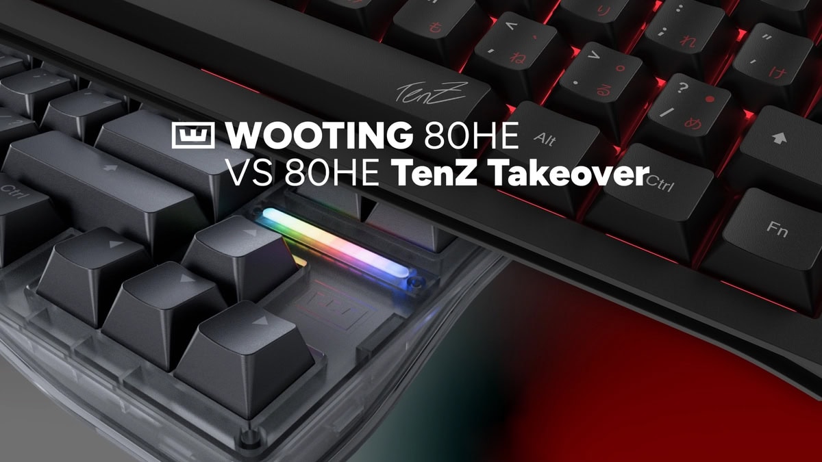 80HE ve 80HE TenZ Takım arasındaki farkı gösteren oyun klavyesi ve ekipman görüntüsü.