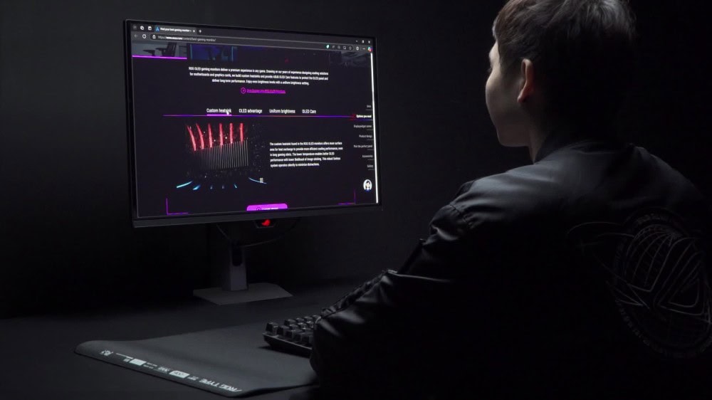 ASUS ROG Swift OLED PG34WCDN 34 inç 360Hz UWQHD Kavisli OLED Monitör.