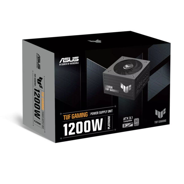 ASUS TUF GAMING 1200P 1200W 80+ Platinum güç kaynağı, yüksek performans ve enerji verimliliği sağlayan dayanıklı güç kaynağı. Oyun ve yüksek performanslı sistemler için ideal, güvenilir ve sessiz çalı.