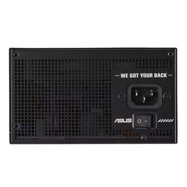 ASUS TUF GAMING 1200P 1200W 80+ Platinum güç kaynağı arka paneli, dayanıklı ve yüksek performanslı güç sağlama özellikleriyle öne çıkar. Güç bağlantısı ve fan yapısı detaylarıyla güvenilirlik sunar.