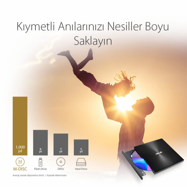 Asus Zendrive U9m Sdrw 08u9m U Black M Disc Destekli Harici Ultra Ince Dvd Yazici 9