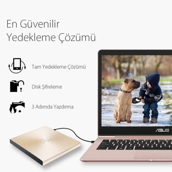 Asus Zendrive U9m Sdrw 08u9m U Gold M Disc Destekli Harici Ultra Ince Dvd Yazici 7