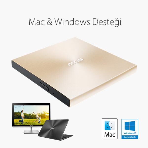 Asus Zendrive U9m Sdrw 08u9m U Gold M Disc Destekli Harici Ultra Ince Dvd Yazici 9