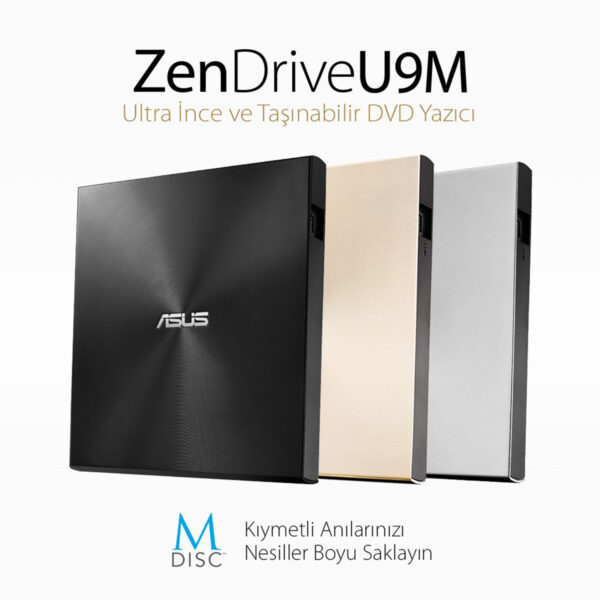 Asus Zendrive U9m Sdrw 08u9m U Silver M Disc Destekli Harici Ultra Ince Dvd Yazici 11