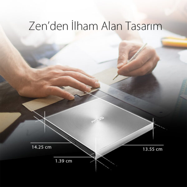 Asus Zendrive U9m Sdrw 08u9m U Silver M Disc Destekli Harici Ultra Ince Dvd Yazici 8