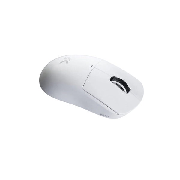 Beyaz MCHOSE A5 V3 kablosuz oyun faresi, 8K Hz hızlı bağlantı ve hassasiyet ile yüksek performans sağlar. Oyun tutkunları için ergonomik ve şık tasarım.