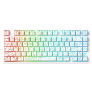 MCHOSE Jet 75 Beyaz Topografik RGB Oyun Klavyesi, Kailh Manyetik Switch ve Hall Effect teknolojisi ile 8K Hz hıza sahip, Hotswap ve RGB aydınlatma özellikleriyle öne çıkar.