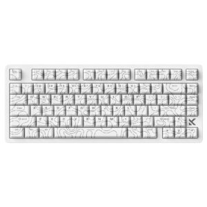 Yüksek performanslı MCHOSE Jet 75 Beyaz Topografik RGB Oyun Klavyesi, Kailh Magnetic Switch ve Hall Effect teknolojisi ile 8K Hz hızında hotswap özellikli.