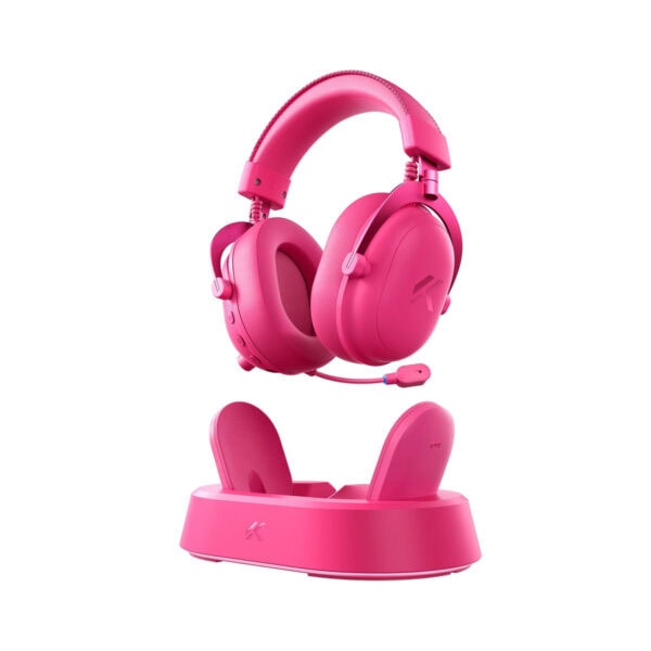 MCHOSE V9 Turbo Berry Red 7.1 Surround Kablosuz Gaming Kulaklık, yüksek ses kalitesi ve konforlu tasarımıyla oyun deneyimini artırır. Renkli ve şık tasarımıyla dikkat çeker.