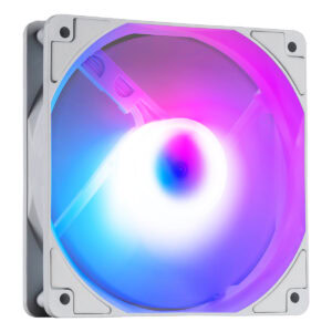 Yüksek performanslı MSI MAG F120 ARGB beyaz kasa fanı, 120mm boyutuyla bilgisayar kasalarına şık ve etkili soğutma sağlar. ARGB aydınlatmasıyla estetik görünüm sunar.