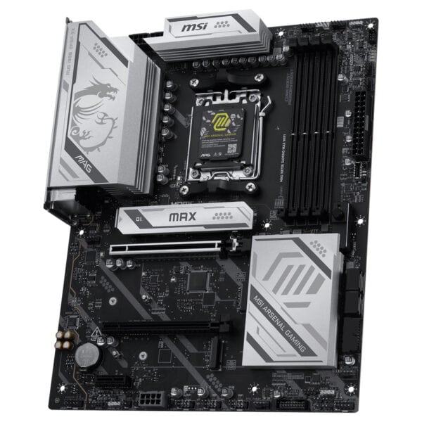 MSI MAG X870E GAMING MAX WIFI anakartı, DDR5 RAM, AM5 soket ve M.2 SSD desteği ile yüksek performans ve geniş bağlantı seçenekleri sunar. HDMI ve USB4 portlarıyla gelişmiş bağlantı imkanı sağlar.