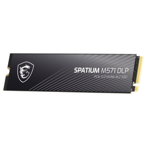 MSI SPATIUM M571 DLP 2TB NVMe PCIe Gen5 x4 SSD, yüksek performanslı M.2 SSD, 14500MB okuma ve 11000MB yazma hızlarıyla oyun ve profesyonel kullanım için ideal.