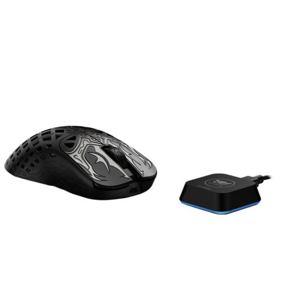 WAIZOWL Triaina Abyss 8K Hz özel sensörlü kablosuz oyun mouse ve alıcı, yüksek performanslı gaming ekipmanı, hassasiyet ve hız odaklı tasarım.