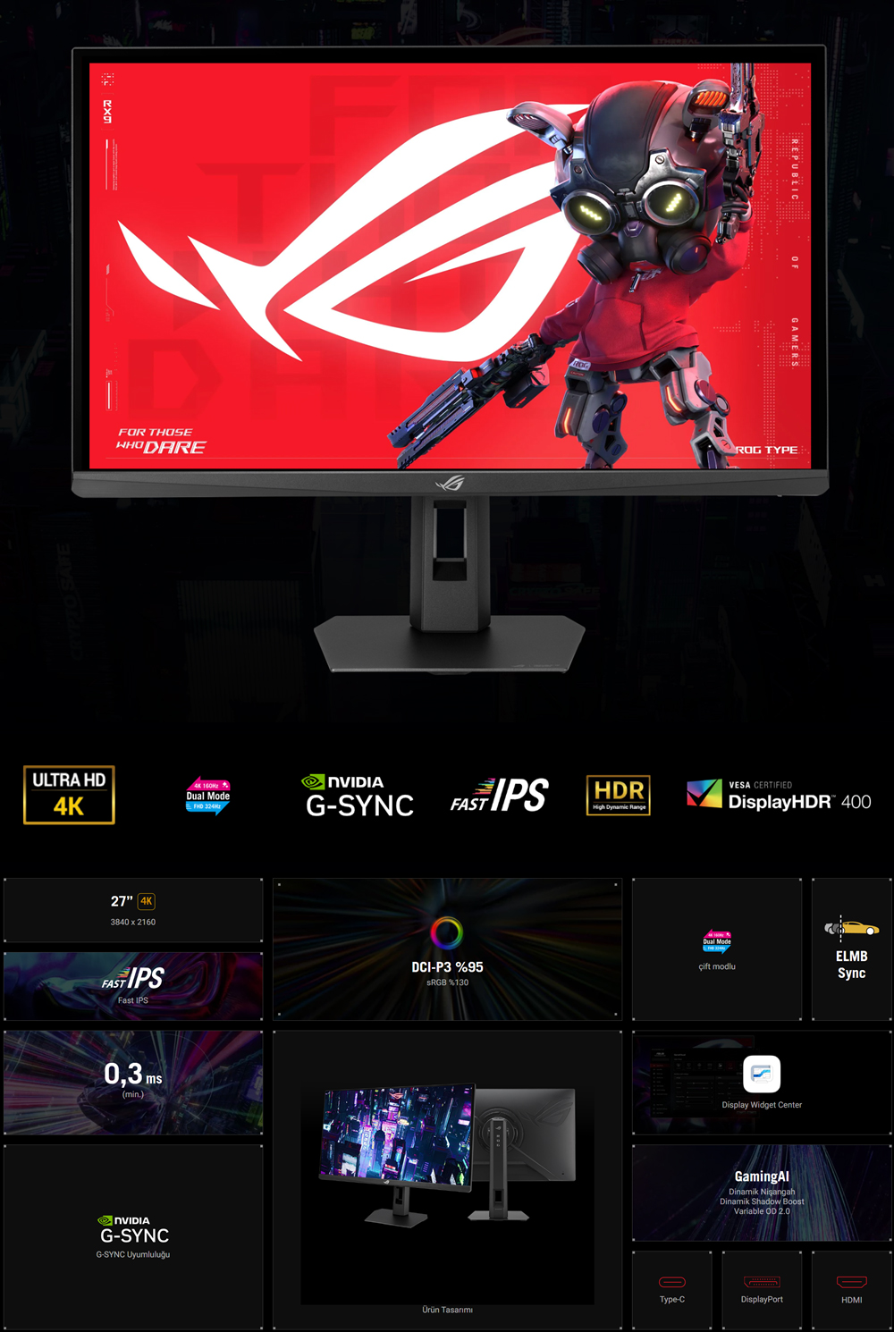 ASUS ROG Strix XG27UCSR Gaming Monitör H2