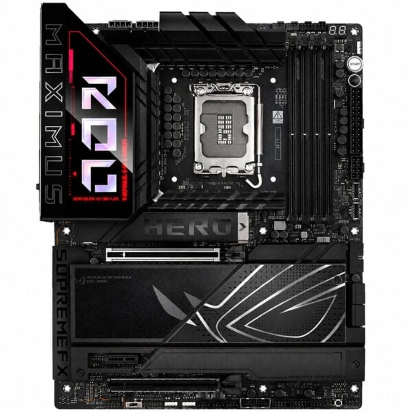ASUS ROG Maximus Z890 Hero anakart ve ASUS ROG RYUO IV 360 ARGB sıvı soğutucu, yüksek performans ve şık tasarım ile oyun ve overclock için ideal. Anakart ve sıvı soğutucu, gelişmiş soğutma ve estetik.