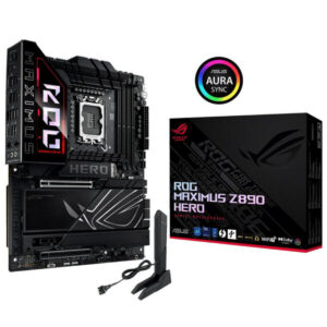 ASUS ROG Maximus Z890 Hero anakart ve Intel Core Ultra 9 285K Tray işlemci, yüksek performans ve oyun odaklı özellikler sunar. Anakart, RGB aydınlatma ve Aura Sync uyumu ile estetik ve fonksiyonellik.