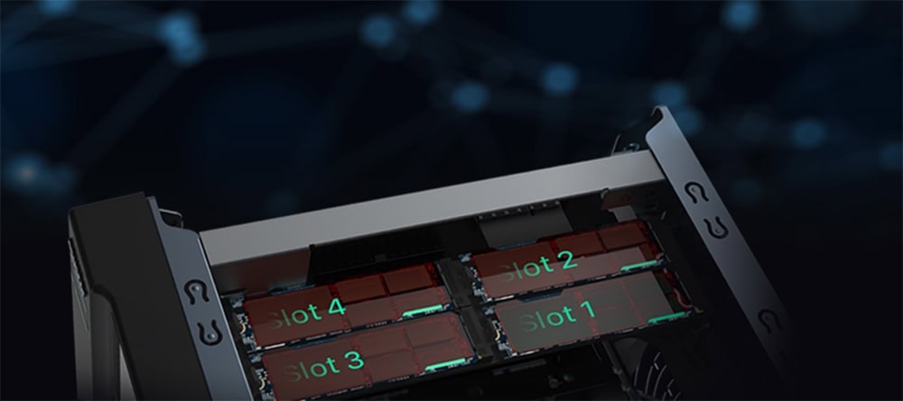 ASUSTOR LOCKERSTOR 4 Gen3 NAS cihazı, 4 yuvalı, 10GbE bağlantı desteği ve AMD Ryzen V3C14 işlemci ile yüksek performans sağlar. 16GB DDR5 RAM ile veri depolama ve yedekleme çözümleri sunar.