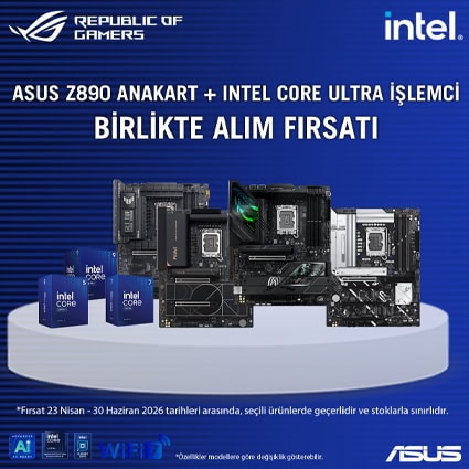ASUS Z890 Anakart ve Intel Core Ultra İşlemci ile Birlikte Alım Fırsatı.