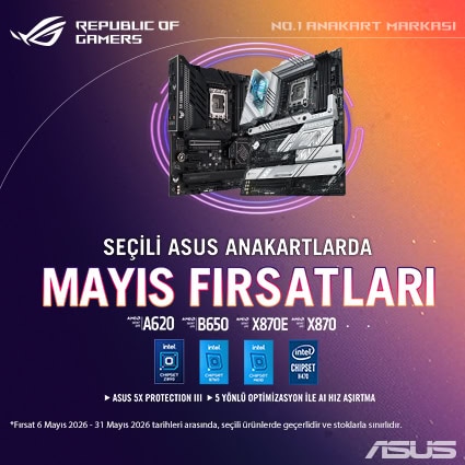 ASUS anakart ve bilgisayar bileşenleri ile yüksek performans ve dayanıklılık.