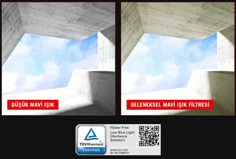 Geleneksel mavi ışık filtresi ve düşük mavi ışık teknolojisi kullanılarak oluşturulmuş modern ekran koruma çözümleri.