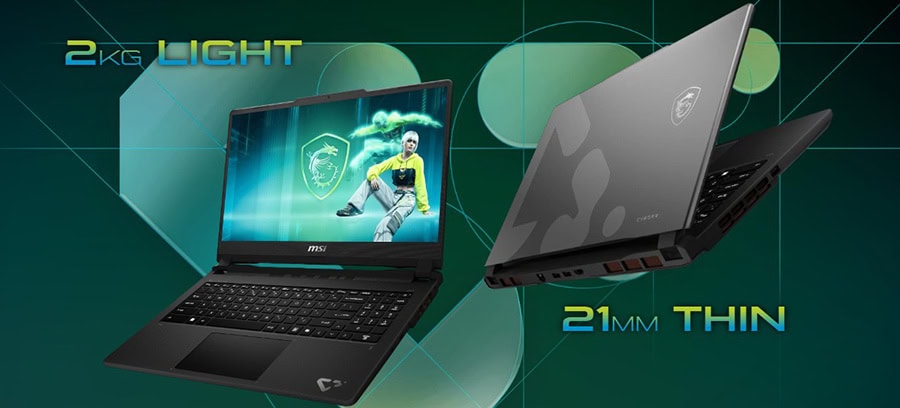 Yüksek performanslı gaming laptopu, 21mm ince ve hafif tasarımıyla dikkat çekiyor. Güçlü donanımı ve şık görünümüyle oyun tutkunlarının tercihidir.