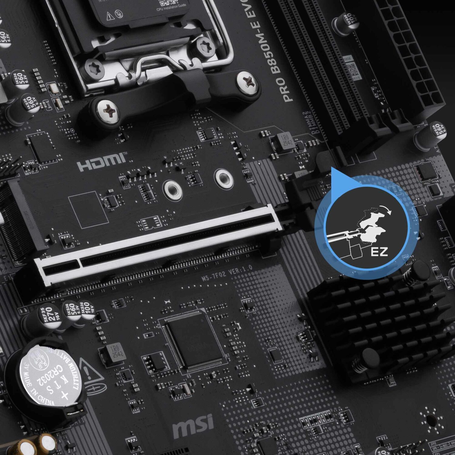 MSI PRO B850M-E EVO 8200MHz (OC) DDR5 Soket AM5 M.2 HDMI VGA mATX Anakart h9