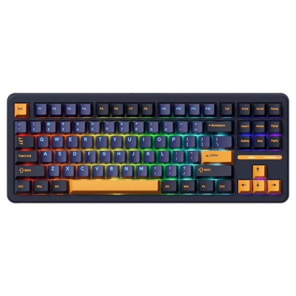 RGB aydınlatmalı renkli oyun ve yazılım klavyesi, ergonomik tasarımıyla bilgisayar kullanıcılarına yüksek performans sağlar.