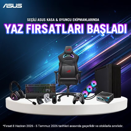 Oyun Ekipmanları ve Ofis Mobilyaları Kampanyası ASUS oyun ve ofis ekipmanları kampanyası, yaz fırsatlarıyla uygun fiyatlara. Gaming koltuk, klavye, mouse, kulaklık ve daha fazlası indirimli.
