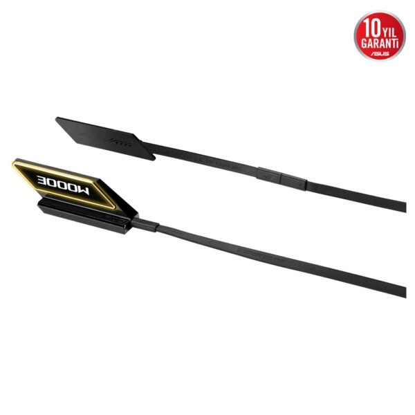 ASUS ROG Thor 3000W Titanium III Edition güç kaynağı, yüksek performans ve dayanıklılık sunan, ARGB aydınlatmalı, PCIe 5.1 uyumlu, tam modüler ATX 3.1 güç kaynağı.