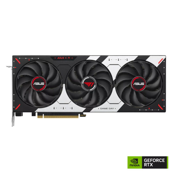 ASUS T1 GeForce RTX 5070 12GB GDDR7 OC Edition ekran kartı, üç fanlı soğutma sistemi ve şık tasarımıyla yüksek performans sağlar.