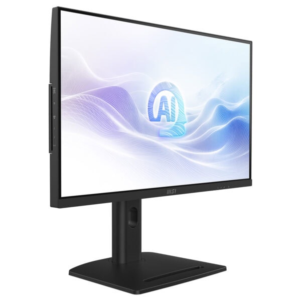 Yapay zeka simgeli modern bilgisayar monitörü, yüksek çözünürlük ve gelişmiş ekran teknolojisi ile oyun ve profesyonel kullanım için ideal.