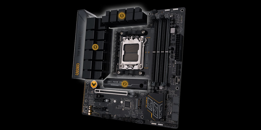TUF GAMING B650M-E WIFI ASUS TUF Gaming B650M-E WiFi 6400MHz (OC) DDR5 Soket AM5 M.2 HDMI Mini DP mATX Anakart h11