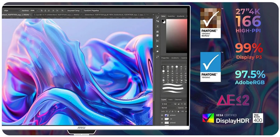 MSI PRO MAX 271UPXW12G 26.5 inç 120Hz 0.03ms 4K UHD Adaptive Sync QD-OLED Pivot Monitör h12