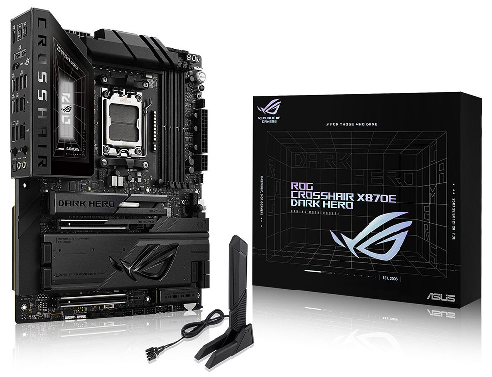 BU ÜRÜN, BİR AYLIK ÜCRETSİZ ADOBE CREATIVE CLOUD ABONELİĞİNİ DE İÇERİR. ASUS ROG CROSSHAIR X870E DARK HERO 9600MHz (OC) DDR5 Soket AM5 M.2 HDMI USB4 ATX Anakart h1
