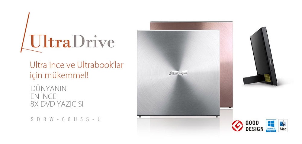 SDRW-08U5S-U ASUS SDRW-08U5S-U Gümüş M-DISC Destekli Harici Ultra İnce DVD Yazıcı h2