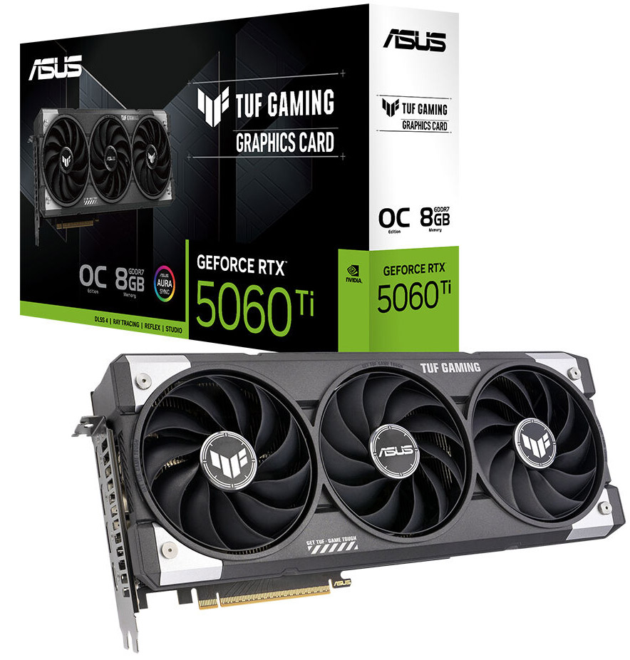 ASUS TUF Gaming GeForce RTX™ 5060 Ti 8GB GDDR7 OC Edition ASUS TUF Gaming GeForce RTX 5060 Ti OC 8GB GDDR7 128 Bit DLSS 4 Ekran Kartı h1