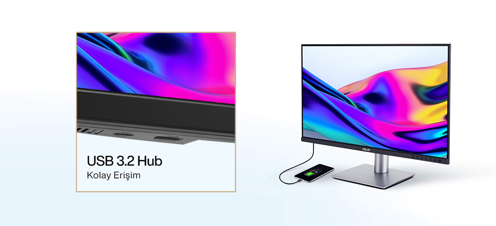 ProArt Display PA279CRV ASUS ProArt PA279CRV 27 inç 60Hz 5ms 4K UHD Adaptive Sync HDR400 IPS Pivot Monitör h18