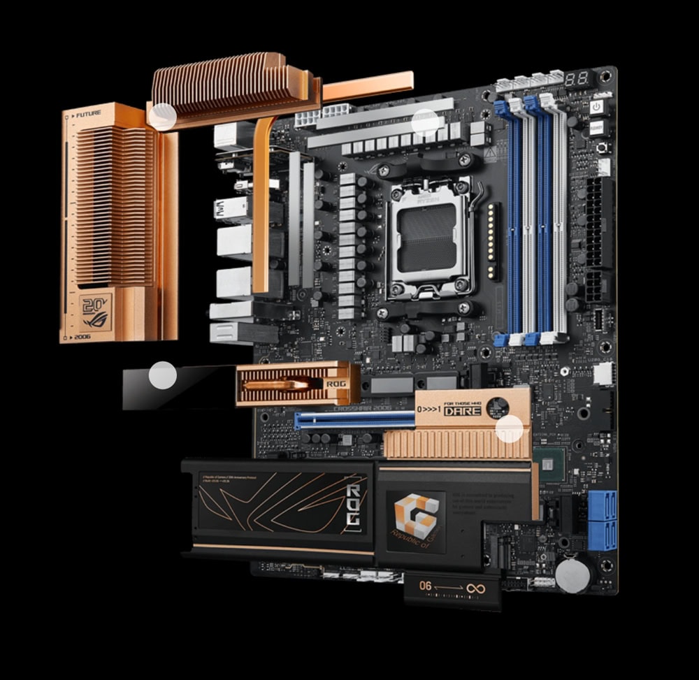 ROG CROSSHAIR 2006 ASUS ROG CROSSHAIR 2006 9600MHz (OC) DDR5 Soket AM5 M.2 HDMI USB4 ATX Anakart h21