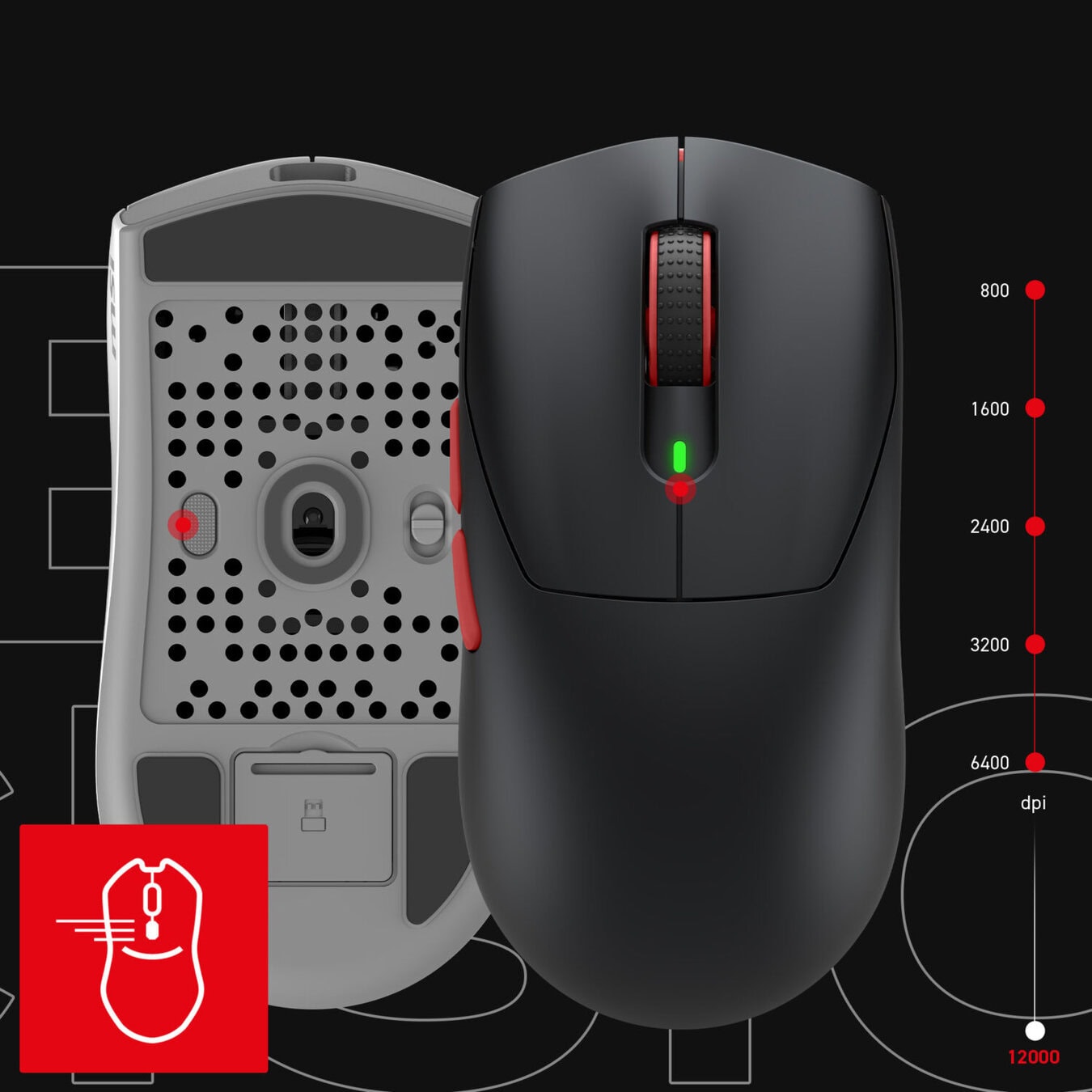 MSI FORGE GM340 WIRELESS Navy PixArt 3311 Sensör RGB Kablosuz Gaming Mouse h6