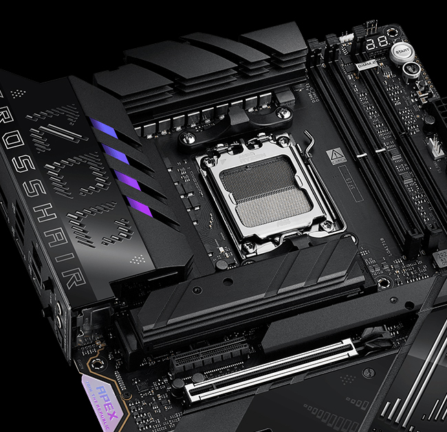 ROG CROSSHAIR X870E APEX ASUS ROG CROSSHAIR X870E APEX 9600MHz (OC) DDR5 Soket AM5 M.2 Type-C ATX Anakart h6